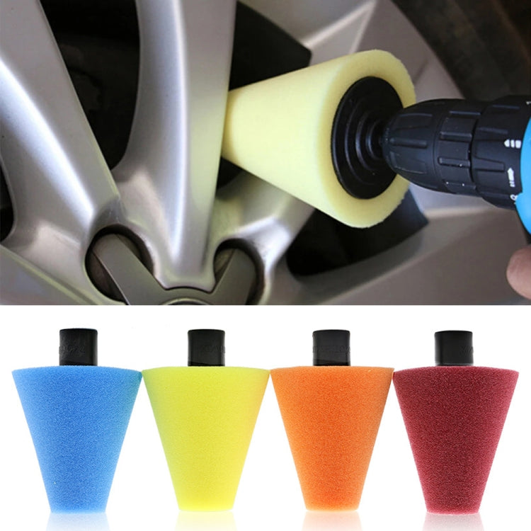 Car Cone Wheel Polishing Sponge M14 Detail Waxing Sponge Wheel(Yellow) - In Car by buy2fix | Online Shopping UK | buy2fix
