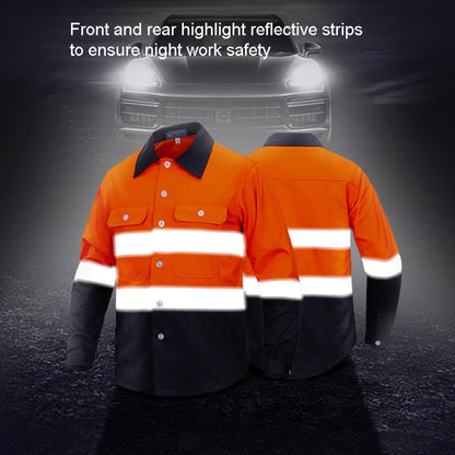 Pure Cotton Long-sleeved Reflective Clothes Overalls Work Clothes, Size: L(Orange Top) - Workplace Safety Supplies by buy2fix | Online Shopping UK | buy2fix