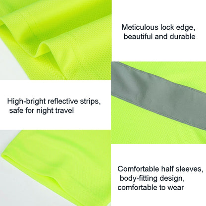 Reflective Quick-drying T-shirt Lapel Short-sleeved Safety Work Shirt, Size: XXXXL(Fluorescent Yellow) - Workplace Safety Supplies by buy2fix | Online Shopping UK | buy2fix