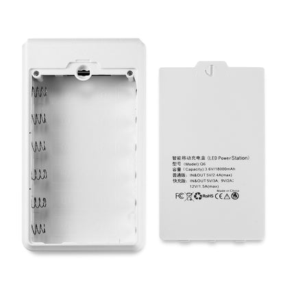 Q6 Removable 6 Sections 18650 Battery Box Charger Case, Style: Flash/Fast Charge(White) - Consumer Electronics by buy2fix | Online Shopping UK | buy2fix