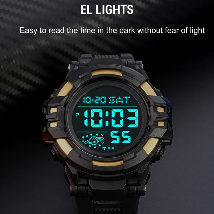 SKMEI 2003 Multifunctional Back Light Sports Watch Mens Countdown Date Alarm Clock Watch(Black Black Machine) - LED Digital Watches by SKMEI | Online Shopping UK | buy2fix