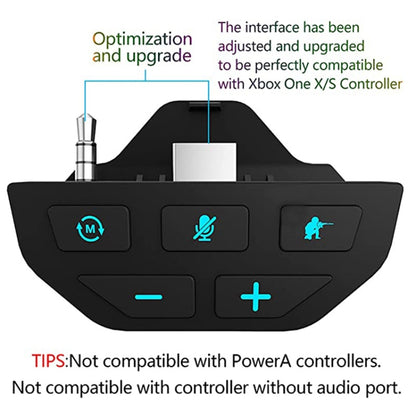 For Microsoft Xbox One S / X / Elite HS-XO193A Gamepad Sound Enhancer 3.5mm Converter Headphone Adapter(Black) - Adapter & Cable by buy2fix | Online Shopping UK | buy2fix