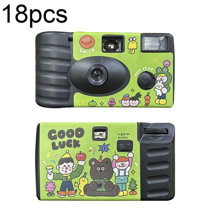 18pcs Green Good Luck Retro Film Camera Waterproof Cartoon Decorative Stickers without Camera - Consumer Electronics by buy2fix | Online Shopping UK | buy2fix
