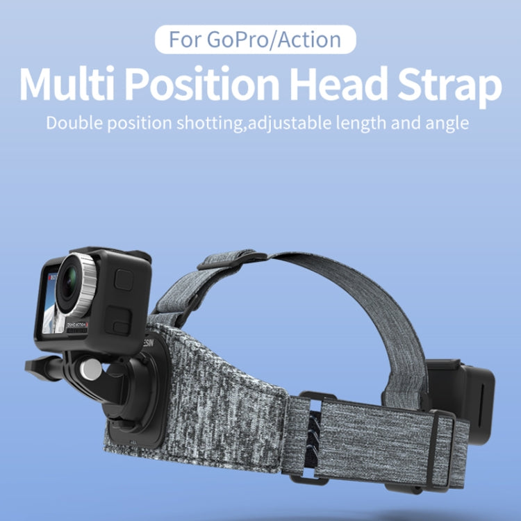 TELESIN Head Strap Double Mount Skidproof Multiangle Adjustment for Action Camera Accessories - DJI & GoPro Accessories by TELESIN | Online Shopping UK | buy2fix