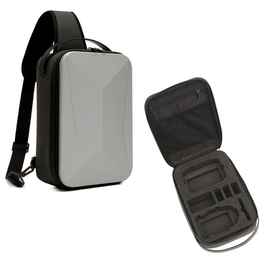 For DJI Mini 3 / Mini 3 Pro Hard Shell Storage Bag Box Chest Bag Shoulder Bag Messenger Bag(Silver) - DJI & GoPro Accessories by buy2fix | Online Shopping UK | buy2fix
