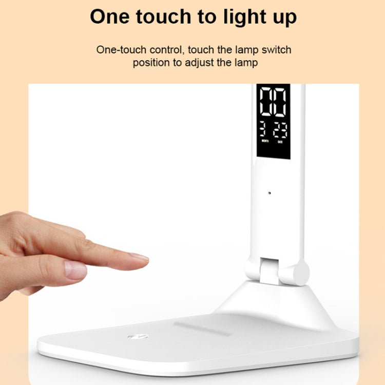 LED Intelligent Digital Display Foldable Desk Lamp, Style: USB Straight Plug -  by buy2fix | Online Shopping UK | buy2fix