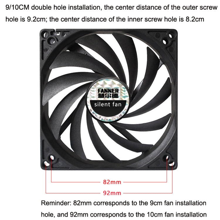 FANNER Ice Soul F10015 Desktop Computer Radiator PWM Intelligent Speed Regulation Ultra-thin Chassis Fan(Black) -  by FANNER | Online Shopping UK | buy2fix