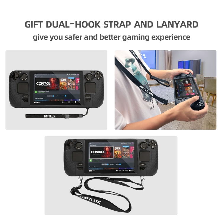 For Steam Deck Hifylux ST-PF14 Game Console Silicone Case Anti-scratch Non-slip Handheld Case Lanyard(Orange) - Accessories by buy2fix | Online Shopping UK | buy2fix