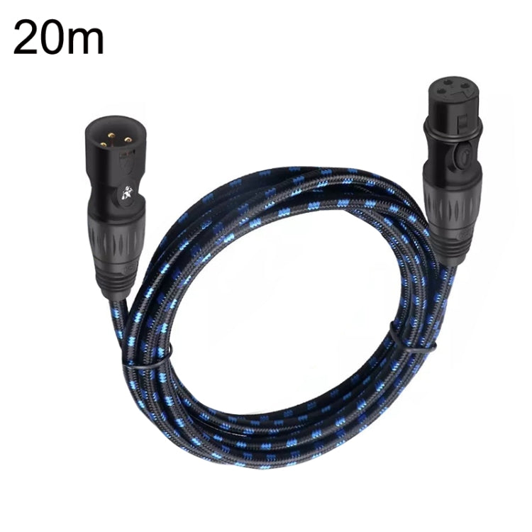 KN006 20m Male To Female Canon Line Audio Cable Microphone Power Amplifier XLR Cable(Black Blue) -  by buy2fix | Online Shopping UK | buy2fix