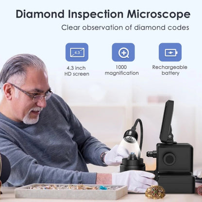 HJ1000 50-1000X 3000mAh Diamond Waist Code Microscope GIA Jewelry Waist Code Instrument - Digital Microscope by buy2fix | Online Shopping UK | buy2fix