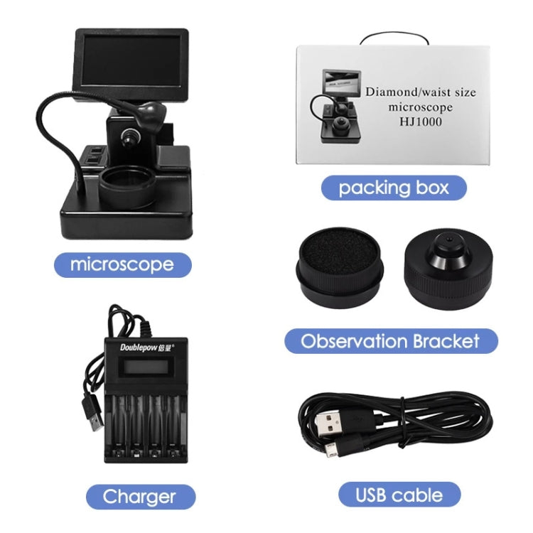 HJ1000 50-1000X 3000mAh Diamond Waist Code Microscope GIA Jewelry Waist Code Instrument - Digital Microscope by buy2fix | Online Shopping UK | buy2fix