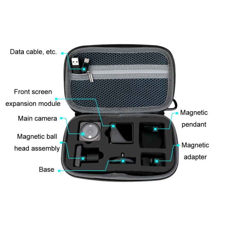 For DJI Action 2 RCSTQ Action Camera Hard Case Accessory Bag(Silver Gray) -  by RCSTQ | Online Shopping UK | buy2fix