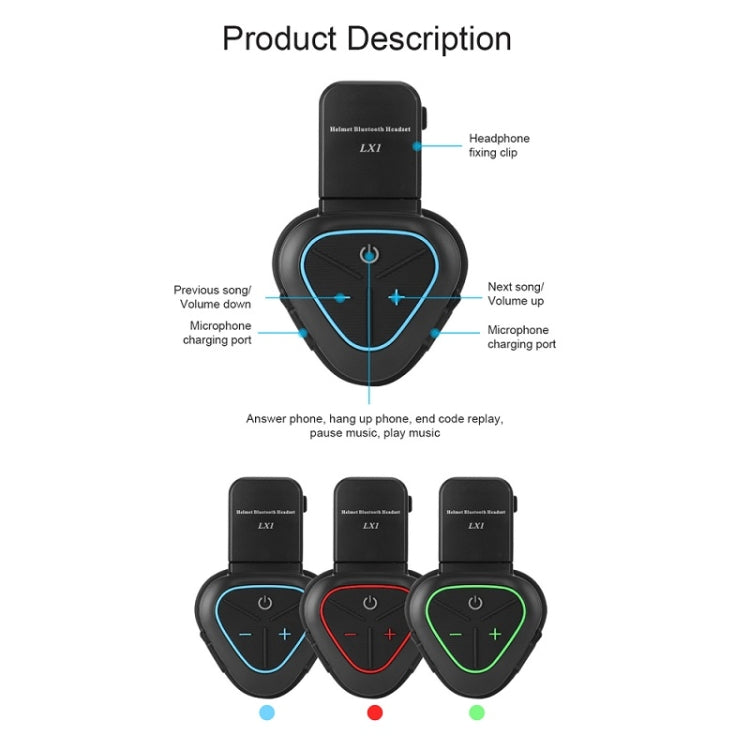 LX1 Motorcycle Half Helmet Waterproof Wireless 5.3 Bluetooth Headset, Version: English(Classic Blue) - Motorcycle Walkie Talkie by buy2fix | Online Shopping UK | buy2fix