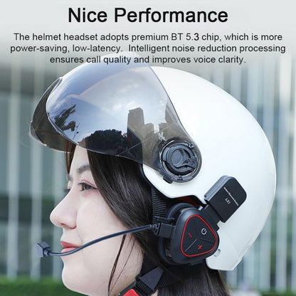 LX1 Motorcycle Half Helmet Waterproof Wireless 5.3 Bluetooth Headset, Version: English(Classic Blue) - Motorcycle Walkie Talkie by buy2fix | Online Shopping UK | buy2fix