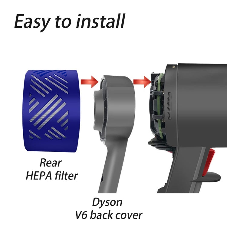 For Dyson V6 DC59/58/63/74 Vacuum Cleaner Accessories Motor Rear Cover + Rear Filter Element + Front - Dyson Accessories by buy2fix | Online Shopping UK | buy2fix