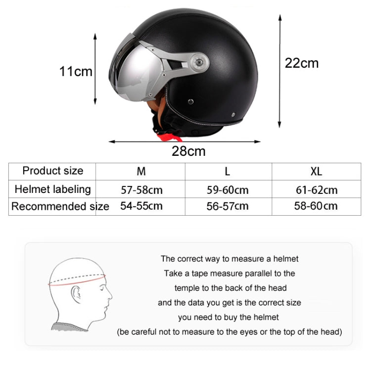 GXT Electric Vehicle Half Cover Four Seasons Retro Helmet, Size: XL(Black Red) - Helmets by GXT | Online Shopping UK | buy2fix