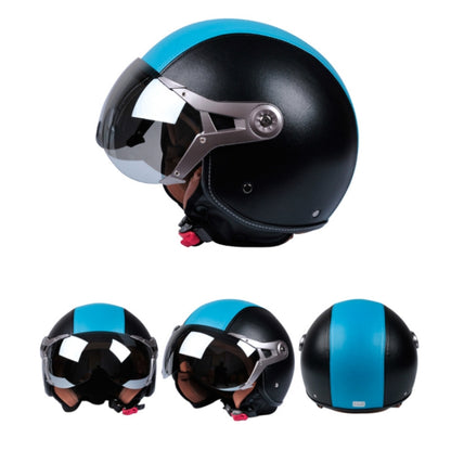 GXT Electric Vehicle Half Cover Four Seasons Retro Helmet, Size: XL(Black Orange) - Helmets by GXT | Online Shopping UK | buy2fix