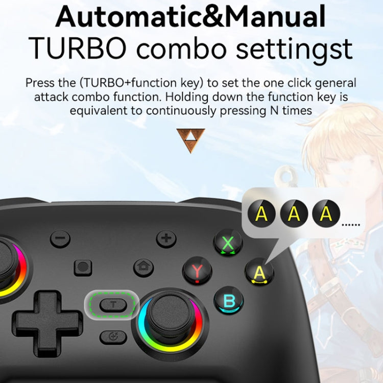 Wireless Bluetooth Somatosensory Vibration Gamepad for Nintendo Switch/Switch PRO, Color: Black Gold - Gamepads by buy2fix | Online Shopping UK | buy2fix