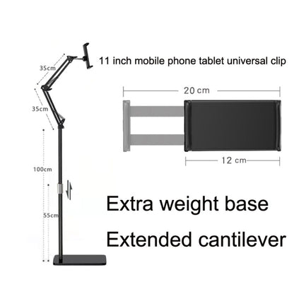 175cm Mobile Phone Tablet Live Broadcast Bedside Lifting Bracket Telescopic Cantilever Model (Black) - Lazy Bracket by buy2fix | Online Shopping UK | buy2fix