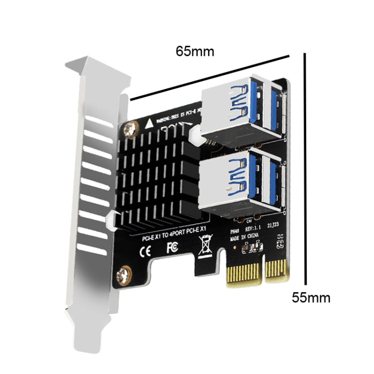 PCIE To PCI-E4 Port USB3.0 Expansion Card Graphics Card Extension(Full High Baffle) - Add-on Cards by buy2fix | Online Shopping UK | buy2fix