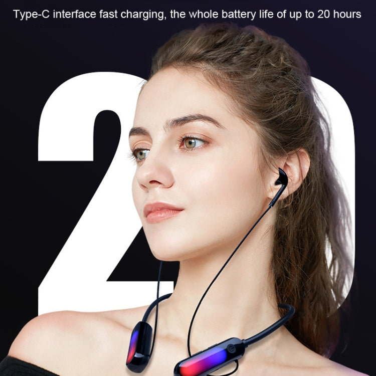 With Atmosphere Lamp Hanging Neck Bluetooth Earphone, Style: 3 In 1 - Neck-mounted Earphone by buy2fix | Online Shopping UK | buy2fix