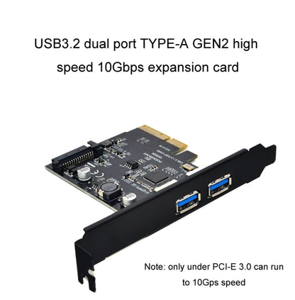 USB3.2 Expansion Card GEN2 Type-A Port ASMedia ASM3142 Transfer 10Gbps(Black) - Card Adapter by buy2fix | Online Shopping UK | buy2fix