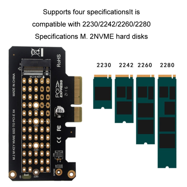 5pcs NVME Transfer Card M.2 To PCIE3.0/4.0 Full Speed X4 Expansion Card, Style: Half Height - Card Adapter by buy2fix | Online Shopping UK | buy2fix