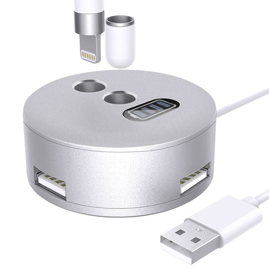 For Apple Pencil 1 3 USB Port Charging Aluminum Base(Silver) - Pencil Accessories by buy2fix | Online Shopping UK | buy2fix