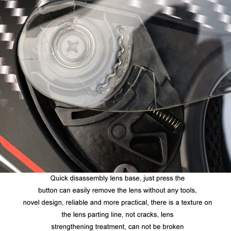 KUQIBAO Motorcycle Smart Bluetooth Sun Protection Double Lens Safety Helmet, Size: XL(Matte Black Phantom Fiber+Black Tail) - Helmets by KUQIBAO | Online Shopping UK | buy2fix