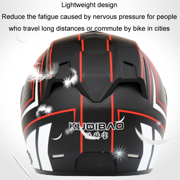 KUQIBAO Motorcycle Smart Bluetooth Sun Protection Double Lens Safety Helmet, Size: XXL(Matte Black+Black Tail) - Helmets by KUQIBAO | Online Shopping UK | buy2fix