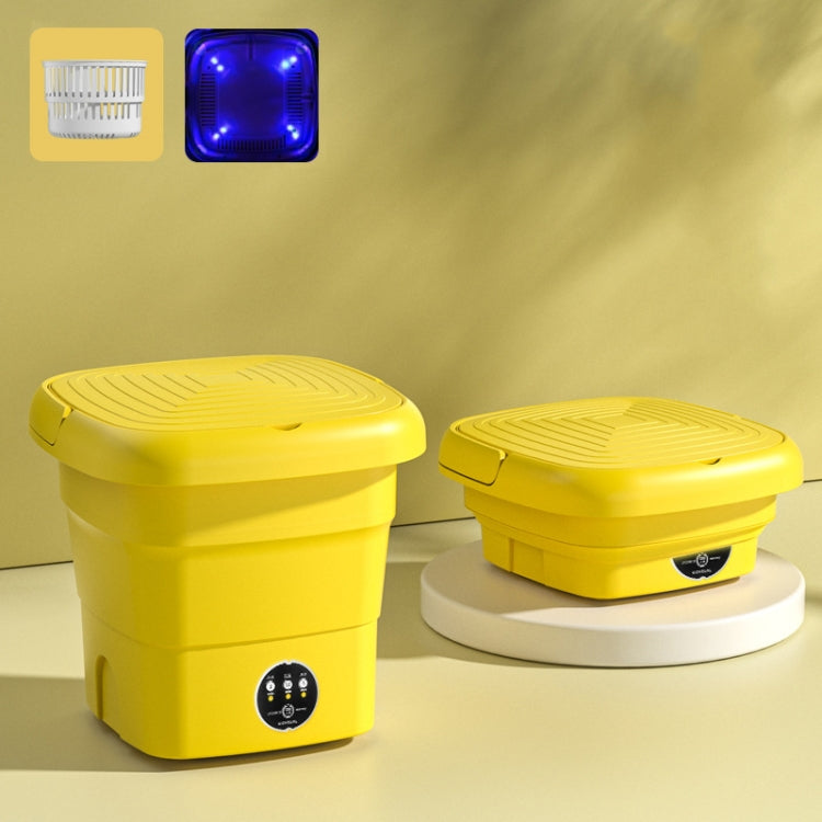 4.5L Mini Portable Folding Household Washing Machine Underwear Washer, Color: Warm Yellow + Blue light antibacterial(US Plug) - Washing Machines & Accessories by buy2fix | Online Shopping UK | buy2fix