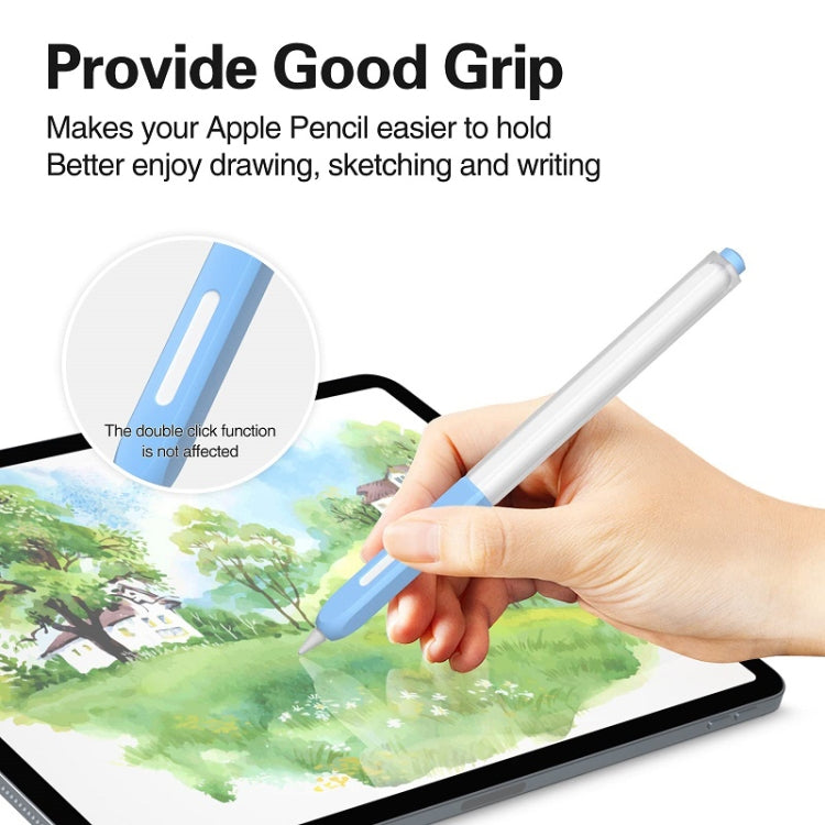 For Apple Pencil 2 Non-Slip Anti-Fall Translucent Segmented Pen Case(Lavender Purple) - Pencil Accessories by buy2fix | Online Shopping UK | buy2fix