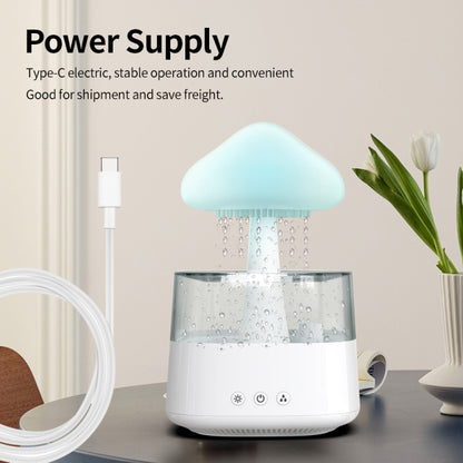 CH08 450ml Rain Humidifier Mushroom Cloud Colorful Night Lamp Aromatherapy Machine, Style: With Remote Controller(Light Wood Grain) - Air Purifiers & Accessories by buy2fix | Online Shopping UK | buy2fix