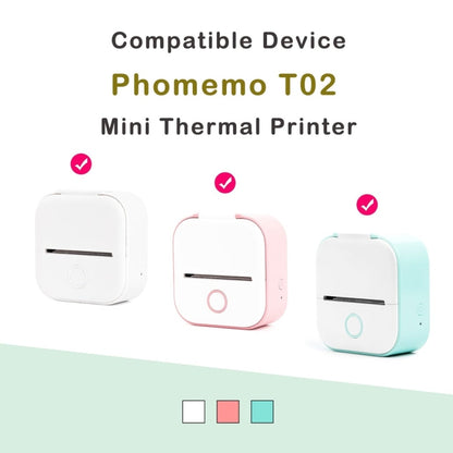 For Phomemo T02 3rolls Bluetooth Printer Thermal Paper Label Paper 50mmx3.5m 2 Years Black on White Sticker - Printer Accessories by Phomemo | Online Shopping UK | buy2fix