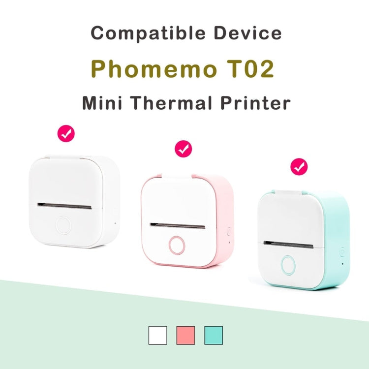 For Phomemo T02 3rolls Bluetooth Printer Thermal Paper Label Paper 50mmx3.5m 10 Years Black on White Sticker - Printer Accessories by Phomemo | Online Shopping UK | buy2fix
