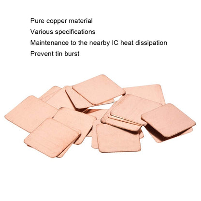 20pcs Laptop Cooling Copper Heat Sink Thermal Conductive Tabs Cell Phone Computer Graphics Card Heat Sinks 20x20x1.0mm - Others by buy2fix | Online Shopping UK | buy2fix