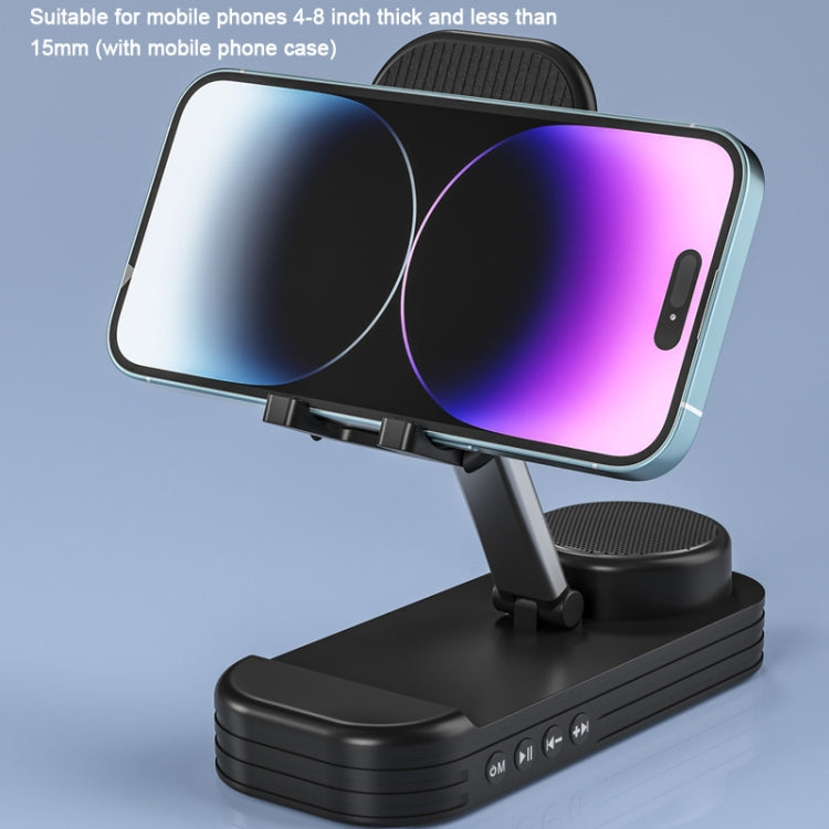 2-in-1 Desktop Bluetooth Speaker Stand Mobile Phone Tablet Holder(Black) - Desktop Holder by buy2fix | Online Shopping UK | buy2fix