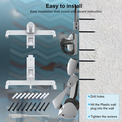 JYS JYS-P5158 For PS5 VR2 Wall Storage Bracket Helmet/Headset/Handle/Remote Control Wall Storage Storage Shelf(White) - Holder by JYS | Online Shopping UK | buy2fix