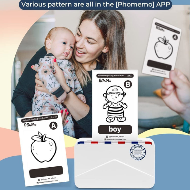 Phomemo M03AS Wide Format HD Error Thermal Bluetooth Portable 300dpi Printer(White) - Printer by Phomemo | Online Shopping UK | buy2fix