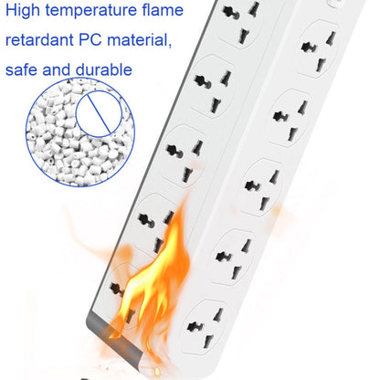 D15 2m 3000W 10 Plugs + PD + 3-USB Ports Vertical Socket With Switch, Specification: Three-pin US Plug - Extension Socket by buy2fix | Online Shopping UK | buy2fix