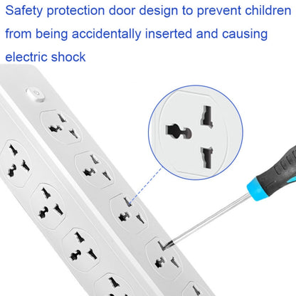 D15 2m 3000W 10 Plugs + PD + 3-USB Ports Vertical Socket With Switch, Specification: Three-pin US Plug - Extension Socket by buy2fix | Online Shopping UK | buy2fix