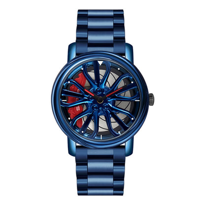 SANDA P1057 Men Skeleton Quartz Steel Strap Personalized Watch(Blue) - Metal Strap Watches by SANDA | Online Shopping UK | buy2fix