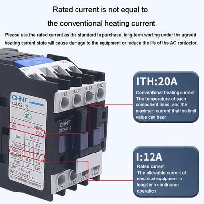 CHNT CJX2-9511 95A 220V Silver Alloy Contacts Multi-Purpose Single-Phase AC Contactor - Relays by CHNT | Online Shopping UK | buy2fix