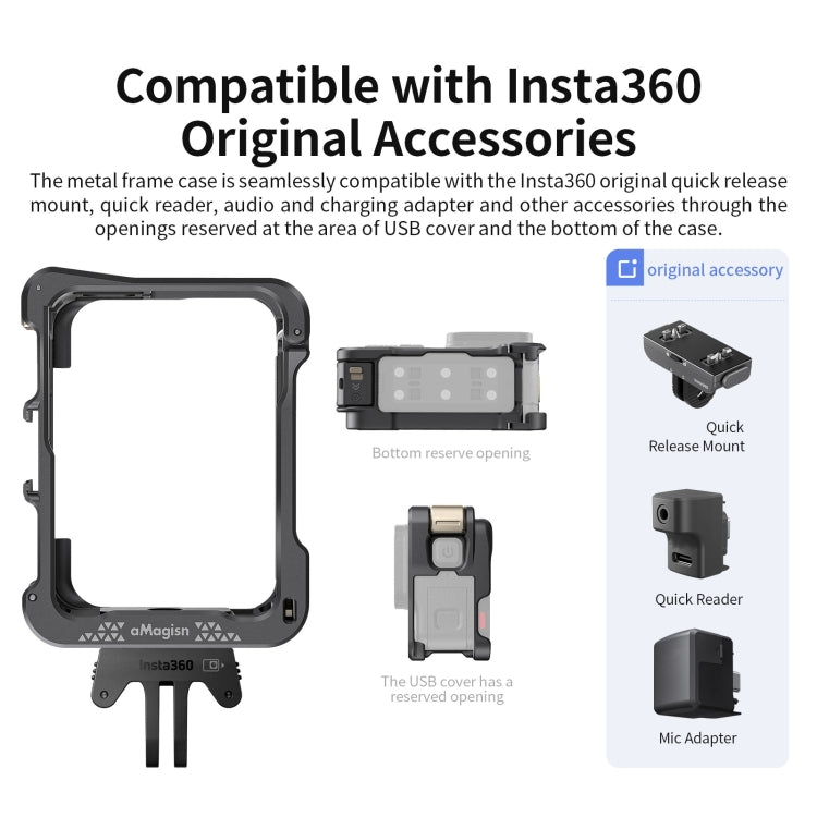 For Insta360 Ace / Ace Pro aMagisn Quick Disassembly Metal Rabbit Cage Border Accessories - Mount & Holder by aMagisn | Online Shopping UK | buy2fix