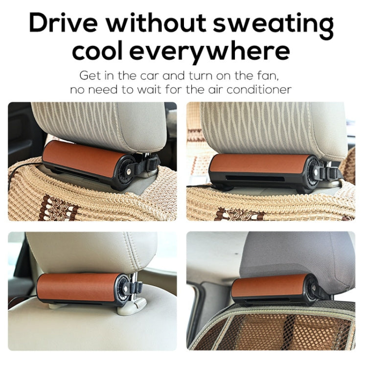 Car Portable USB Plug Rear Seat Headrest Fan(CF01 Black) - Heating & Fans by buy2fix | Online Shopping UK | buy2fix