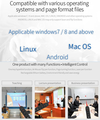 Rechargable RF 2.4G Wireless Presenter with Air Mouse PowerPoint Remote Control -  by buy2fix | Online Shopping UK | buy2fix