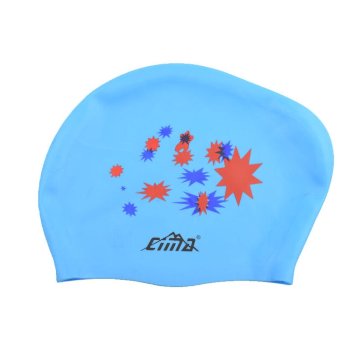 Printed Silicone Swimming Cap Waterproof Swimming Cap for Long Hair, Size:One Size(Sky Blue) - Outdoor & Sports by buy2fix | Online Shopping UK | buy2fix