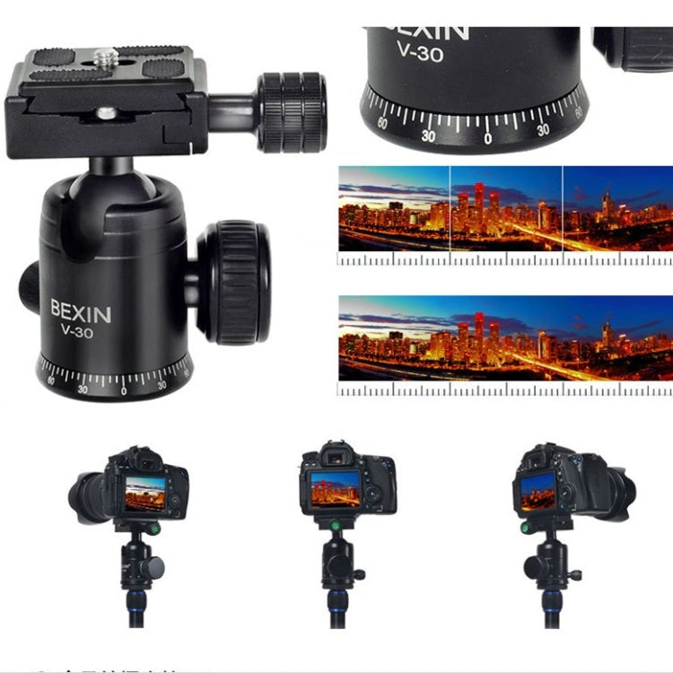 BEXIN 360 Degree Rotation Aluminum Alloy Tripod 30mm Ball Head with Quick Release Plate - Camera Accessories by BEXIN | Online Shopping UK | buy2fix