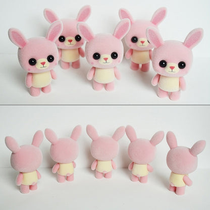 Little Cute PVC Flocking Animal Rabbit Dolls Creative Gift Kids Toy, Size: 5.5*3.5*7.7cm(Pink) - Soft Toys by buy2fix | Online Shopping UK | buy2fix
