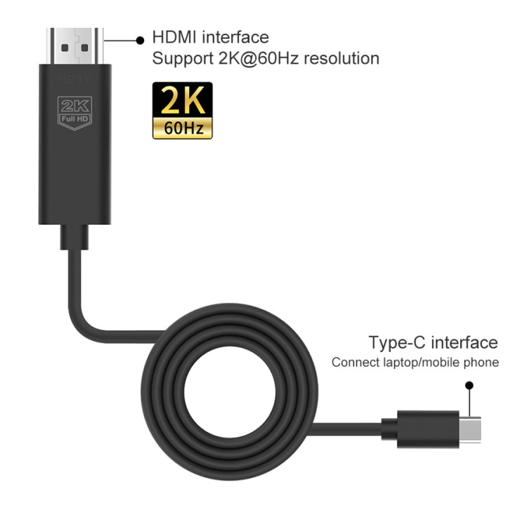 UC506 USB-C / Type-C to HDMI 2K 60Hz HDTV Cable - Wireless Display Dongle by buy2fix | Online Shopping UK | buy2fix